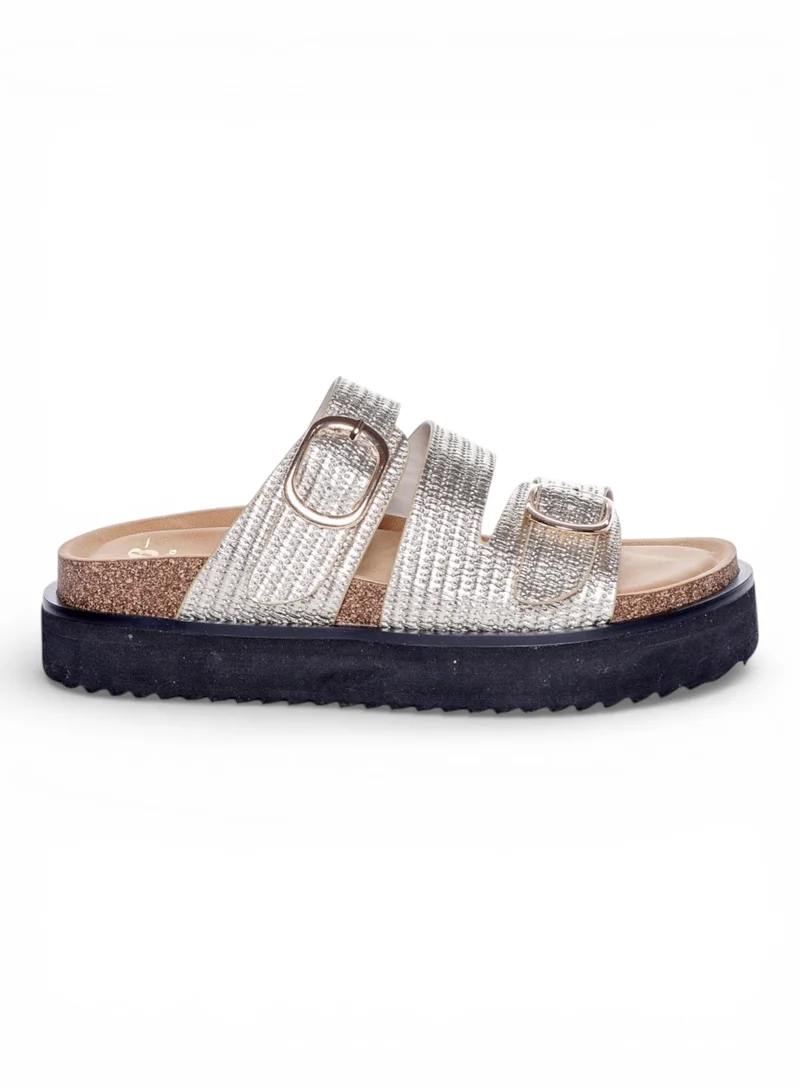 باتا صنادل بنعل مريح مزدوجة الأشرطة بسطح محكم